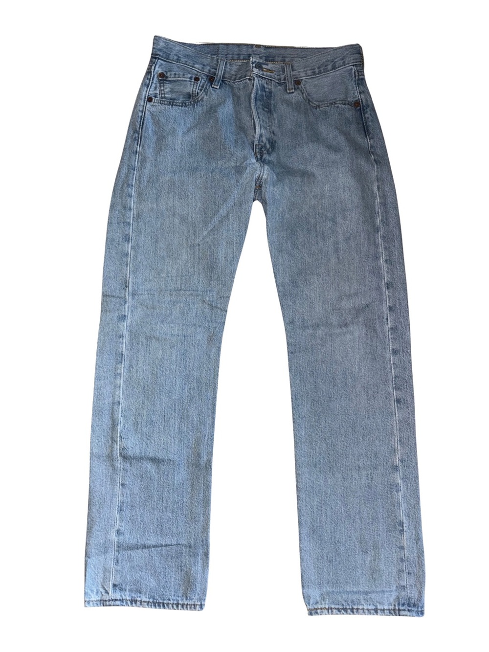Levi's Women's 501 Button Fly High-Rise Light Blue Straight Jeans